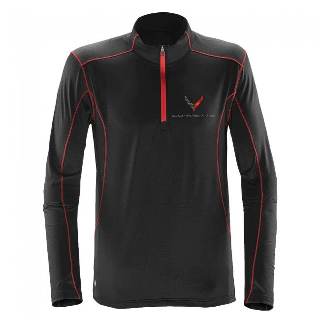C8 Corvette Men's Black Red Pullover