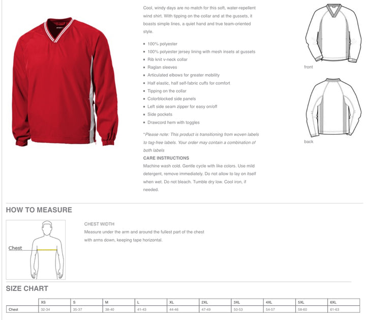 Men's pullover size Chart 