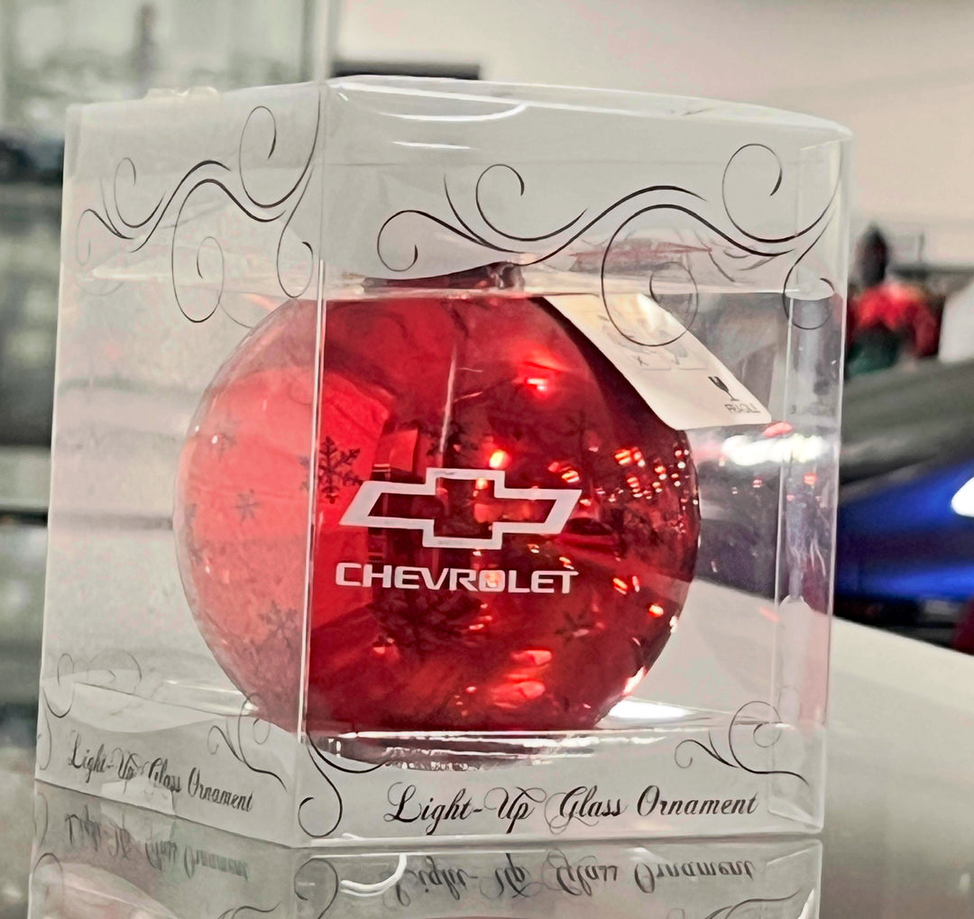 CHEVROLET RED BOWTIE LIGHT UP ORNAMENT