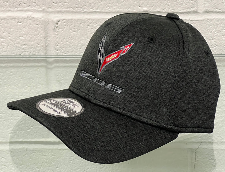 C8 Z06 Corvette Hat Flexfit Dark Charcoal side view