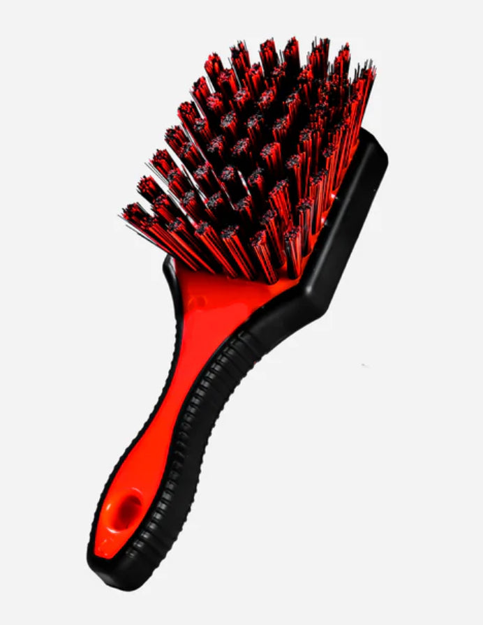 Team Lingenfelter Adam's Tire Brush with sturdy handle and bristles for effective tire cleaning and detailing.