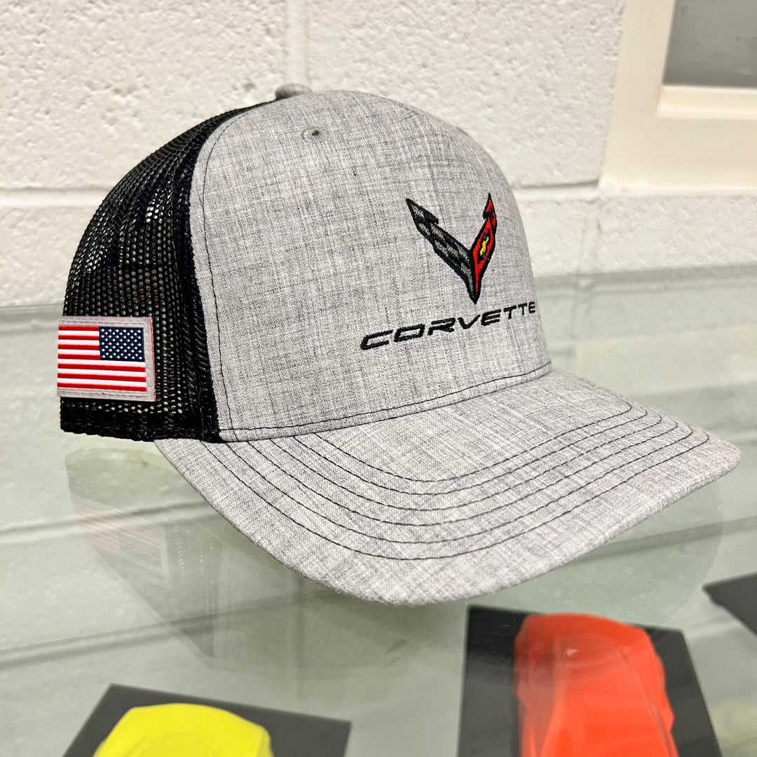 C8 Corvette Black Gray Tweed Blend Men's Hat