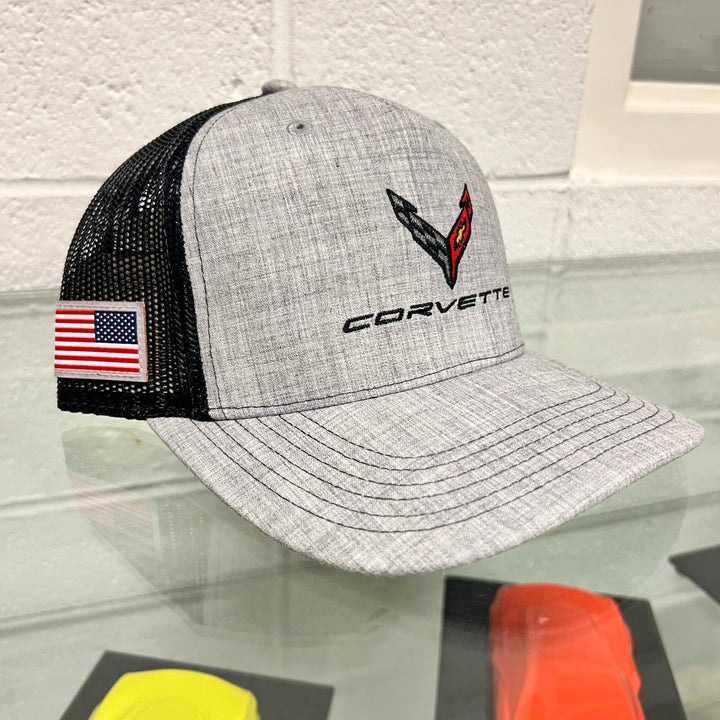 C8 Corvette Black Gray Tweed Blend Men's Hat