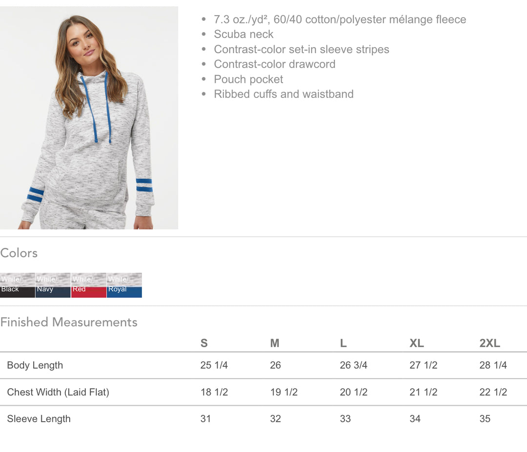 Size Chart Ladies Melange Hoodie