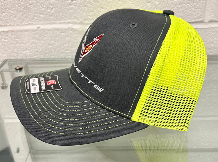 C8 Corvette Mesh-Back Cap Neon Yellow/Charcoal