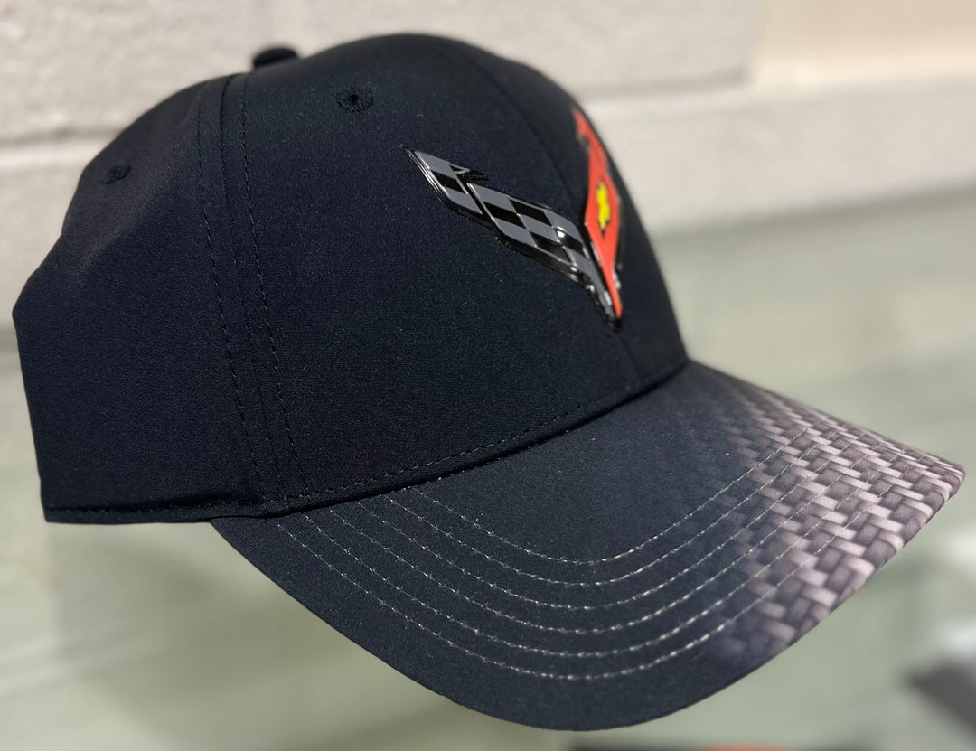 C8 Corvette Men's Hat Carbon Fiber Adjustable Velcro