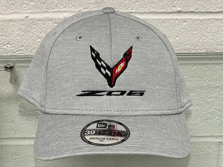 C8 Z06 Corvette Hat Flexfit Dark Charcoal light grey
