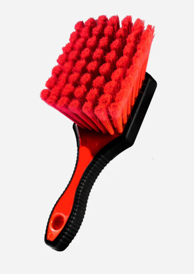 Team Lingenfelter Adam's Wheel Brush for cleaning car wheels, featuring durable bristles and ergonomic handle.