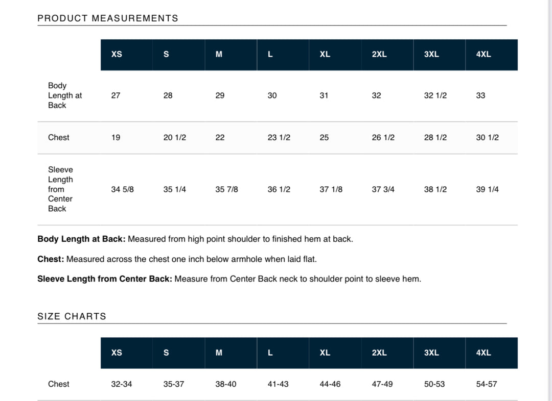 Lingenfelter Colorblock Hoodie Size Chart