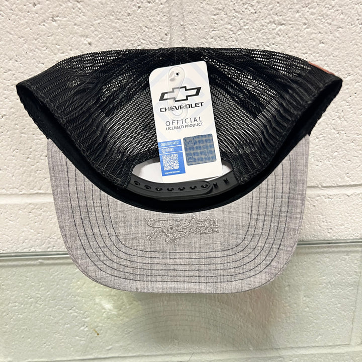 C8 Corvette Black Gray Tweed Blend Men's Back of Hat