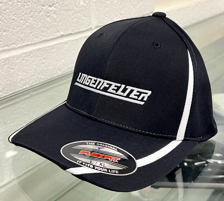Lingenfelter Flexfit Hat Black White Racing Stripes