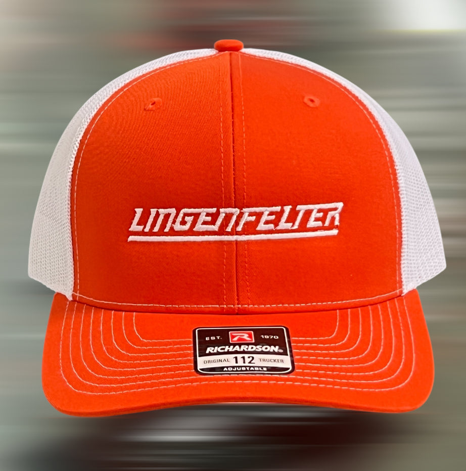 Lingenfelter Snapback Orange Trucker Hat