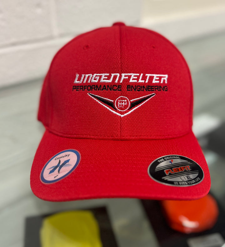 LPE Red Flexfit Hat Shifter Logo Front Center