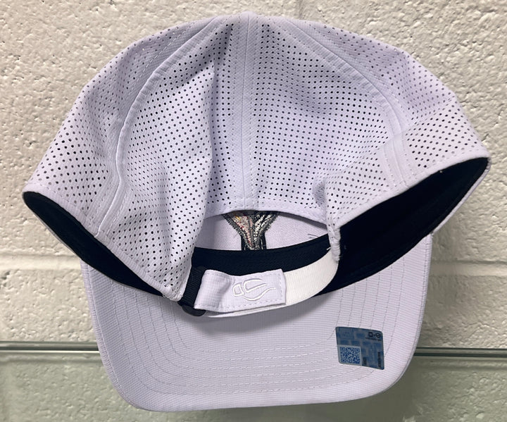 Lingenfelter Race Gear C8 Corvette perforated performance hat with curved brim and embroidered logo, black fabric.