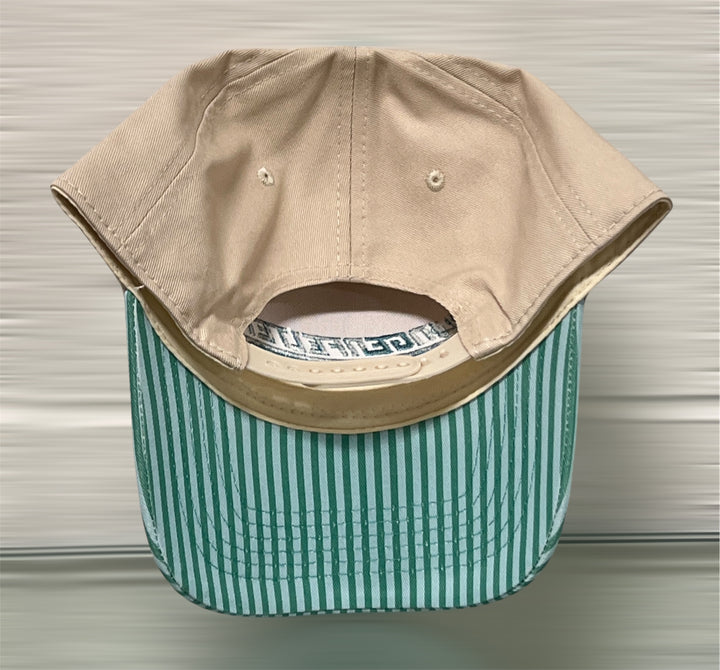 Lingenfelter Ladies Aqua and Green Striped Hat Beige Team Lingenfelter apparel