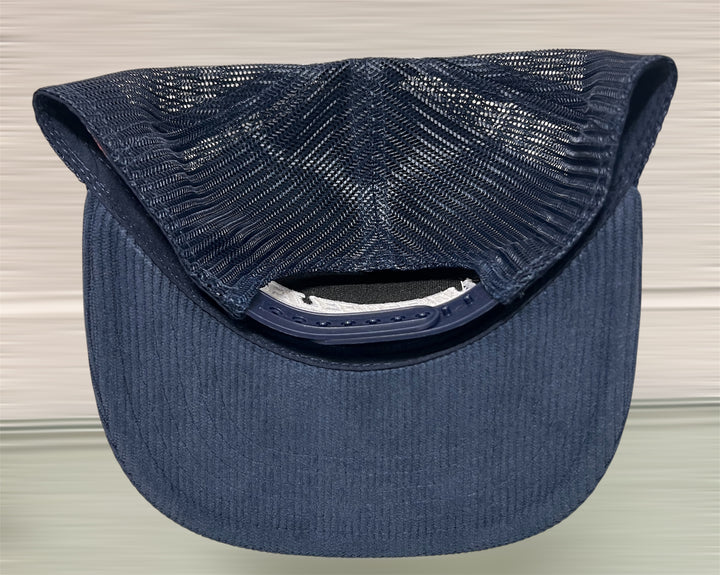 Navy Lingenfelter Corduroy Mesh Back Hat with adjustable strap, featuring the Team Lingenfelter logo on front.