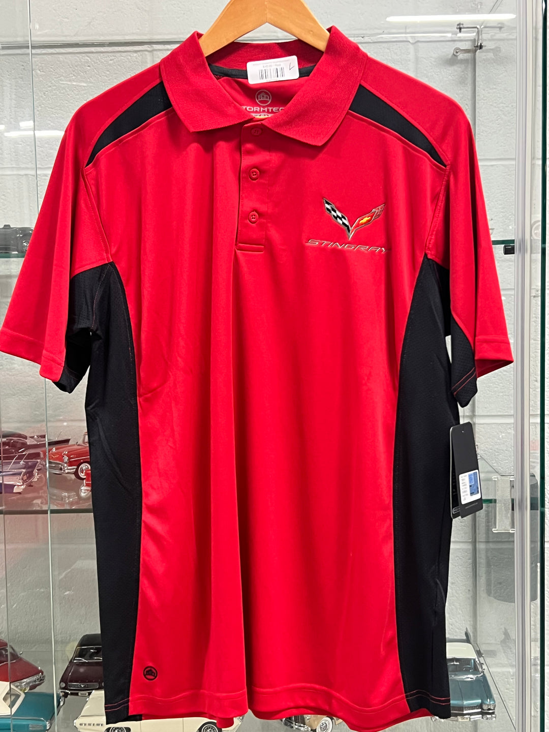 MEN’S C7 CORVETTE TECH RED POLO SHIRT