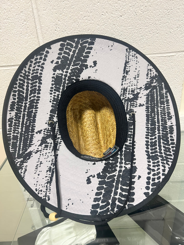 Straw Shade Cap with Chevy Bowtie Patch Tire Tracks