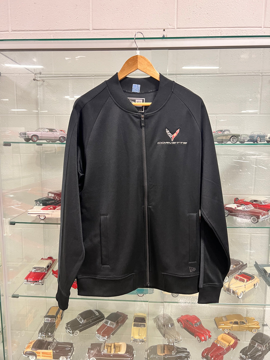 C8 corvette men’s black track jacket