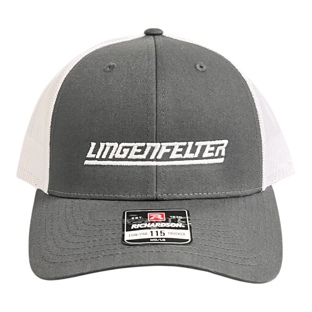 Lingenfelter Performance Engineering Snapback Charcoal Hat White Mesh