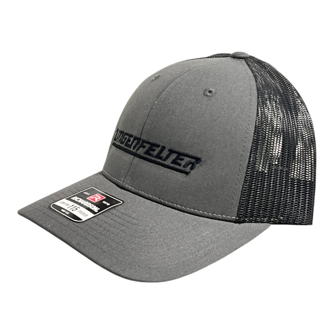 Lingenfelter Hat dark Charcoal Black Mesh Snapback side view