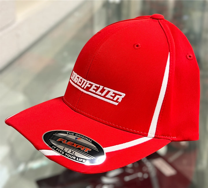 Lingenfelter Red White flexfit hat side view