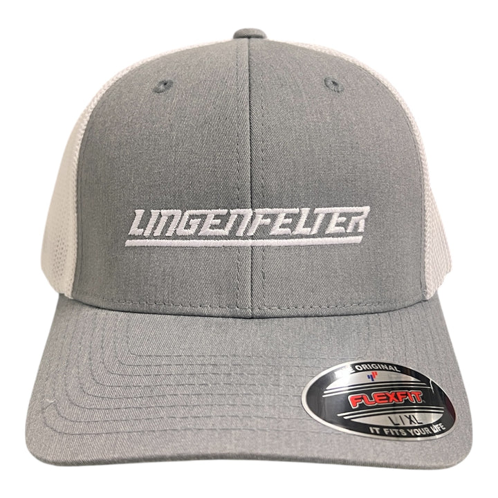 Lingenfelter Flexfit Hat Heather Grey and White