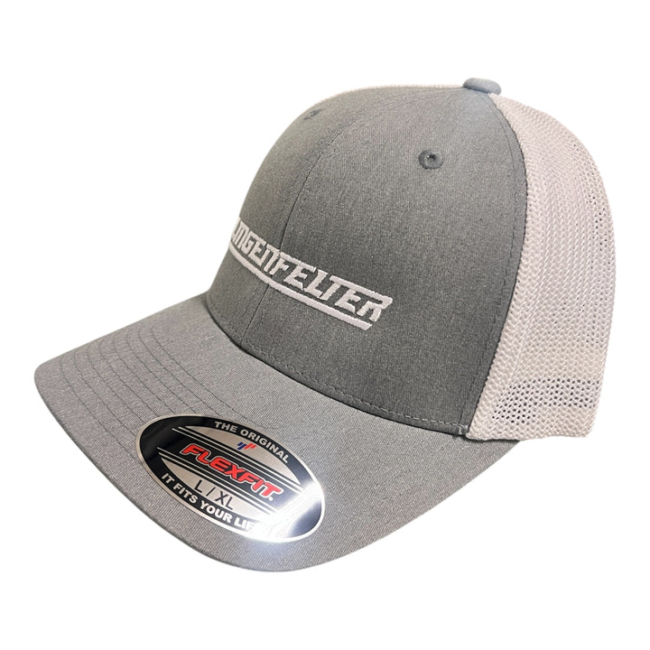 Lingenfelter Flexfit Hat Heather Grey and White side view