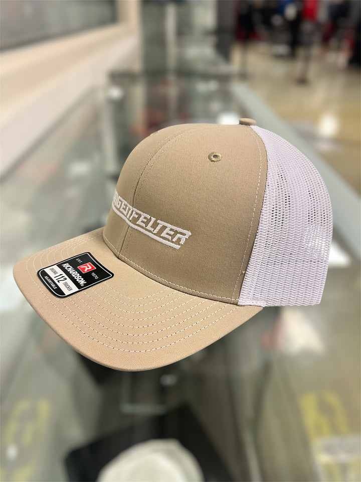 Lingenfelter Richardson Brand Mesh Hat tan and white