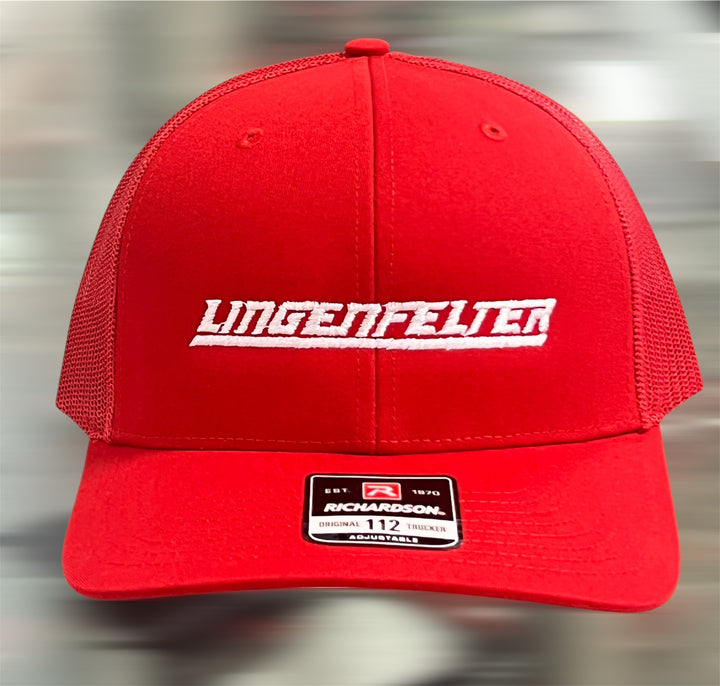 Lingenfelter Red Mesh Hat White Logo