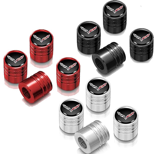 C7 Corvette Valve Stem Cover Red, Black, Silver