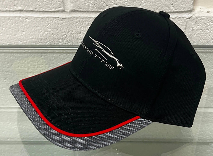 Corvette gear – adjustable black hat with red trim