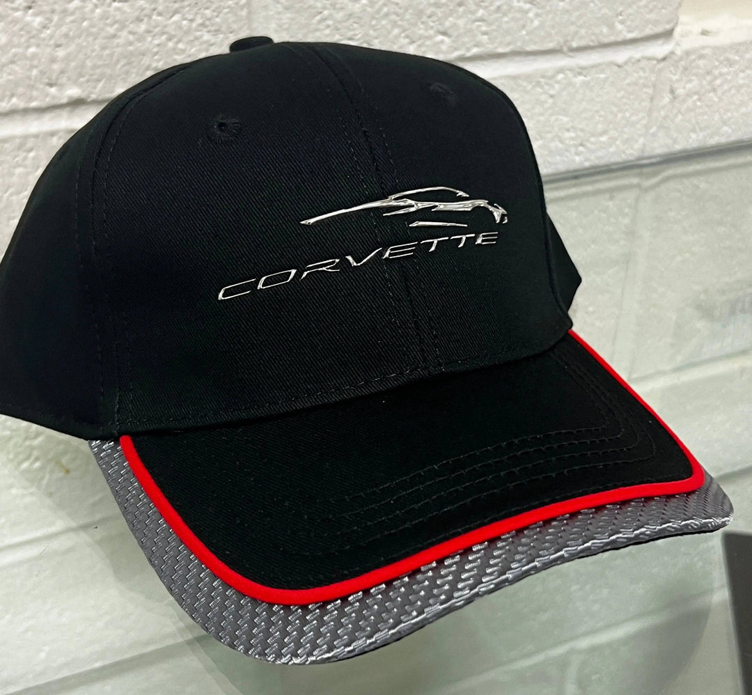 Official Corvette apparel – embroidered C8 Corvette logo cap