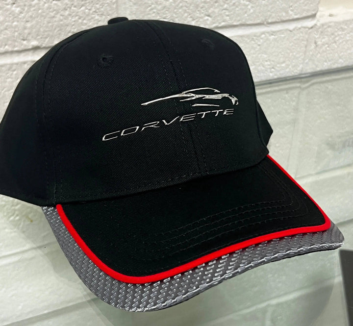 Official Corvette apparel – embroidered C8 Corvette logo cap