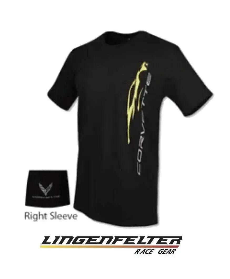 C8 CORVETTE T-SHIRT Black Vertical Design - Team Lingenfelter
