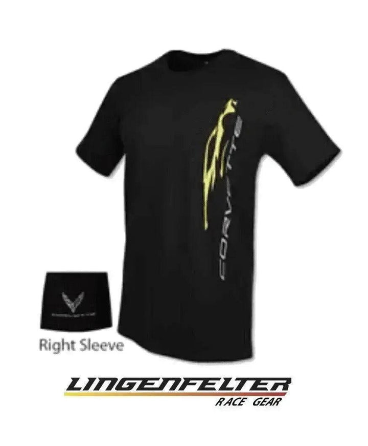 C8 CORVETTE T-SHIRT Black Vertical Design - Team Lingenfelter