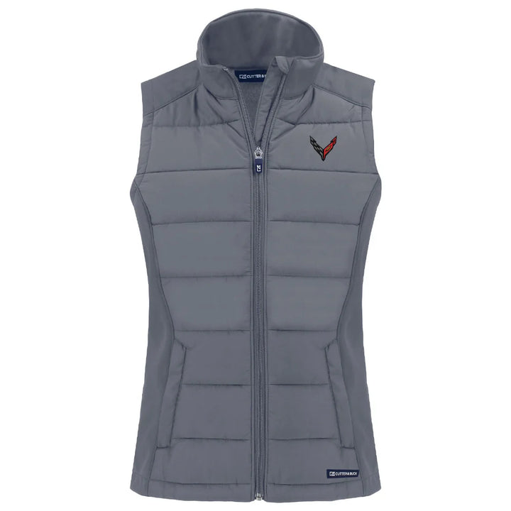 C8 Corvette Ladies Soft Shell Vest Gray