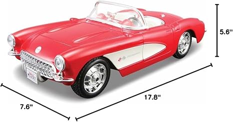 Maisto Assembly Line 1957 Chevrolet Corvette 1/24 Scale Diecast Model Car Kit Red