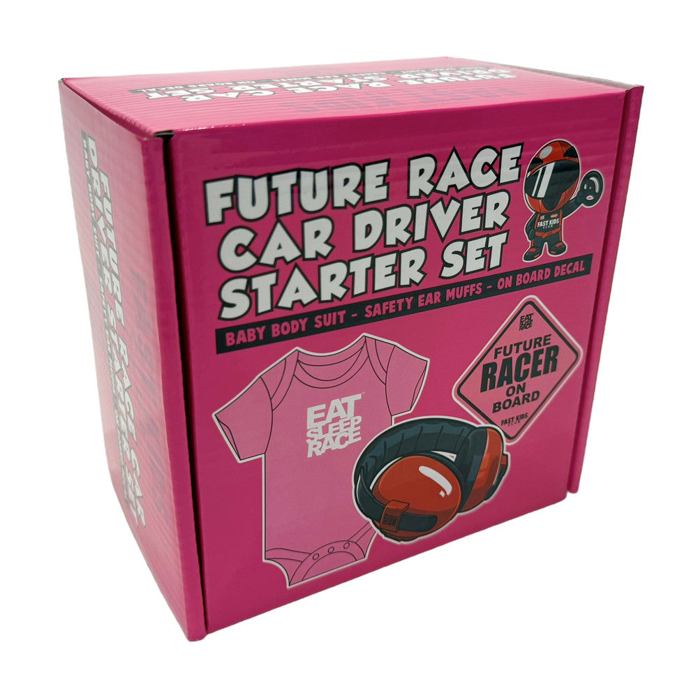 Pink Future Race Car Driver Starter Set for youth by Team Lingenfelter, includes race-themed apparel and accessories.