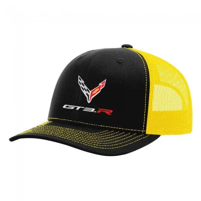 Side view of GT3.R Corvette Racing Hat with C8 Corvette wing logo embroidery