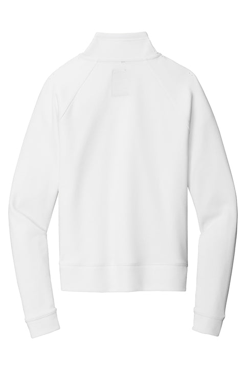 Lingenfelter Ladies Racing White Half Zip top for women, spring 2026, with a fitted design and team branding visible from the back.