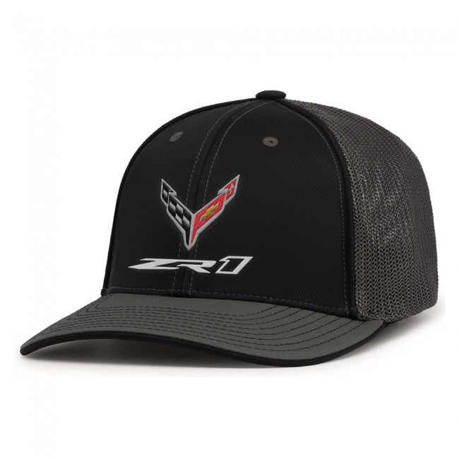 ZR1 Corvette Flexfit Hat Graphite Black Mesh Cap
